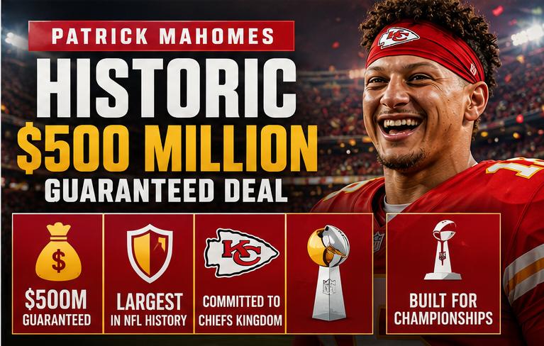 Patrick Mahomes Signs Historic $500M Guaranteed NFL Deal