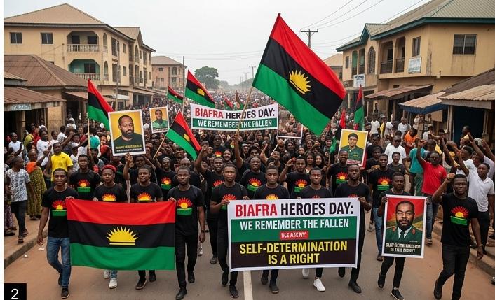 Massive crowds marching on Biafra Heroes Remembrance Day