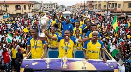 Official final standings table celebrating the Edo Queens NWFL Champions