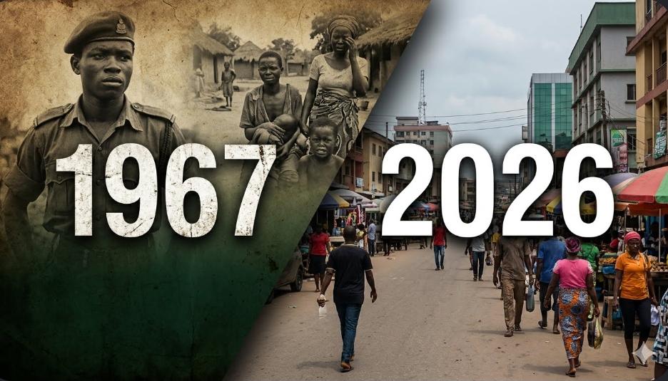 Starving children and humanitarian crisis landscape during the Nigerian Civil War