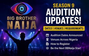 Official promotional poster showcasing the latest Big Brother Naija audition updates for upcoming reality show contestants