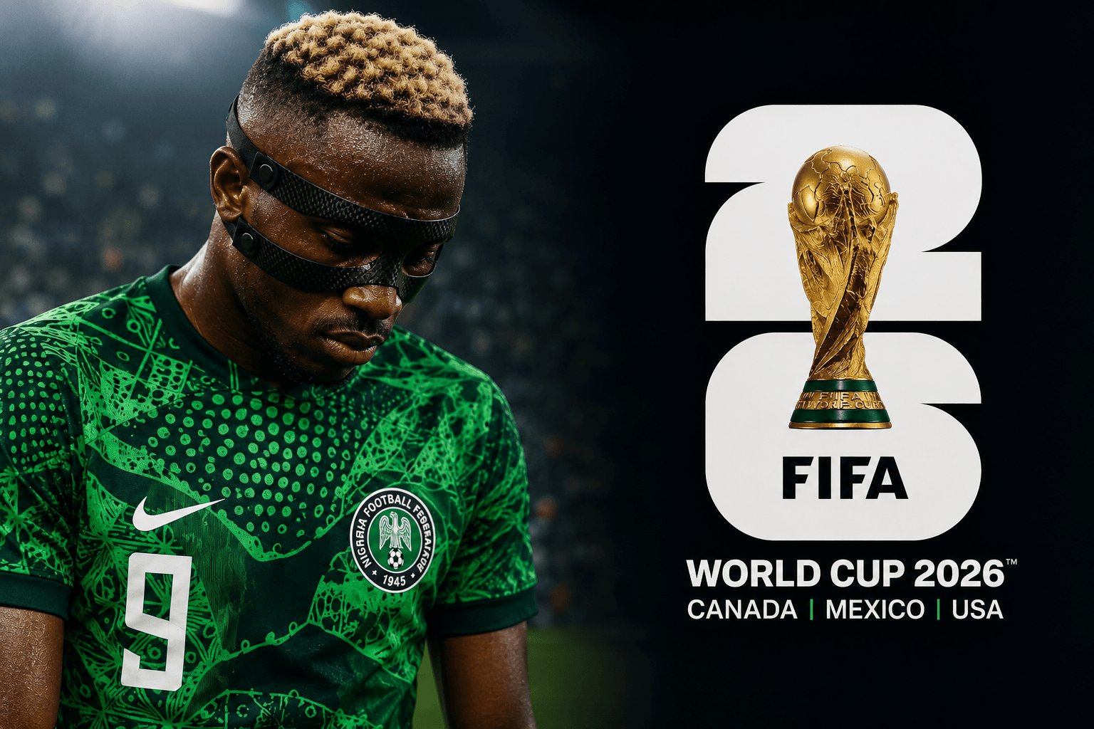 Disappointed Super Eagles players reacting to missing out on the 2026 FIFA World Cup due to qualification issues.